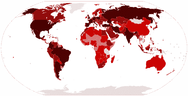 COVID-19 Global Incidence Map on December 11, 2020