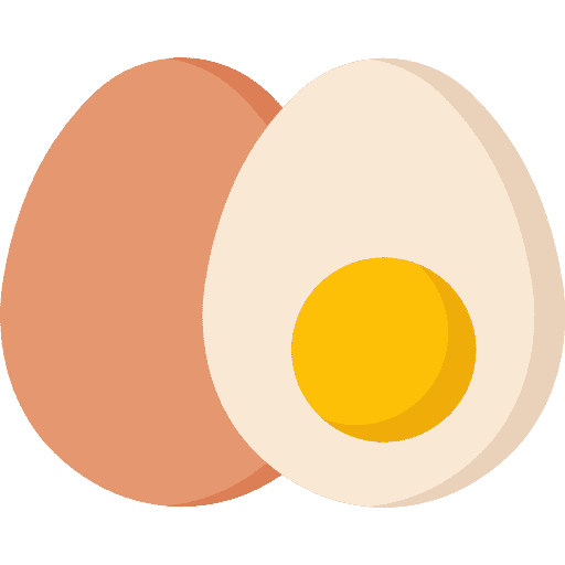 Egg in shell and without shell