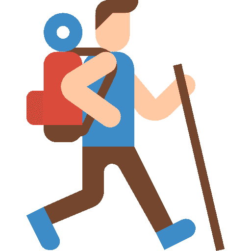 Icon of a hiker walking